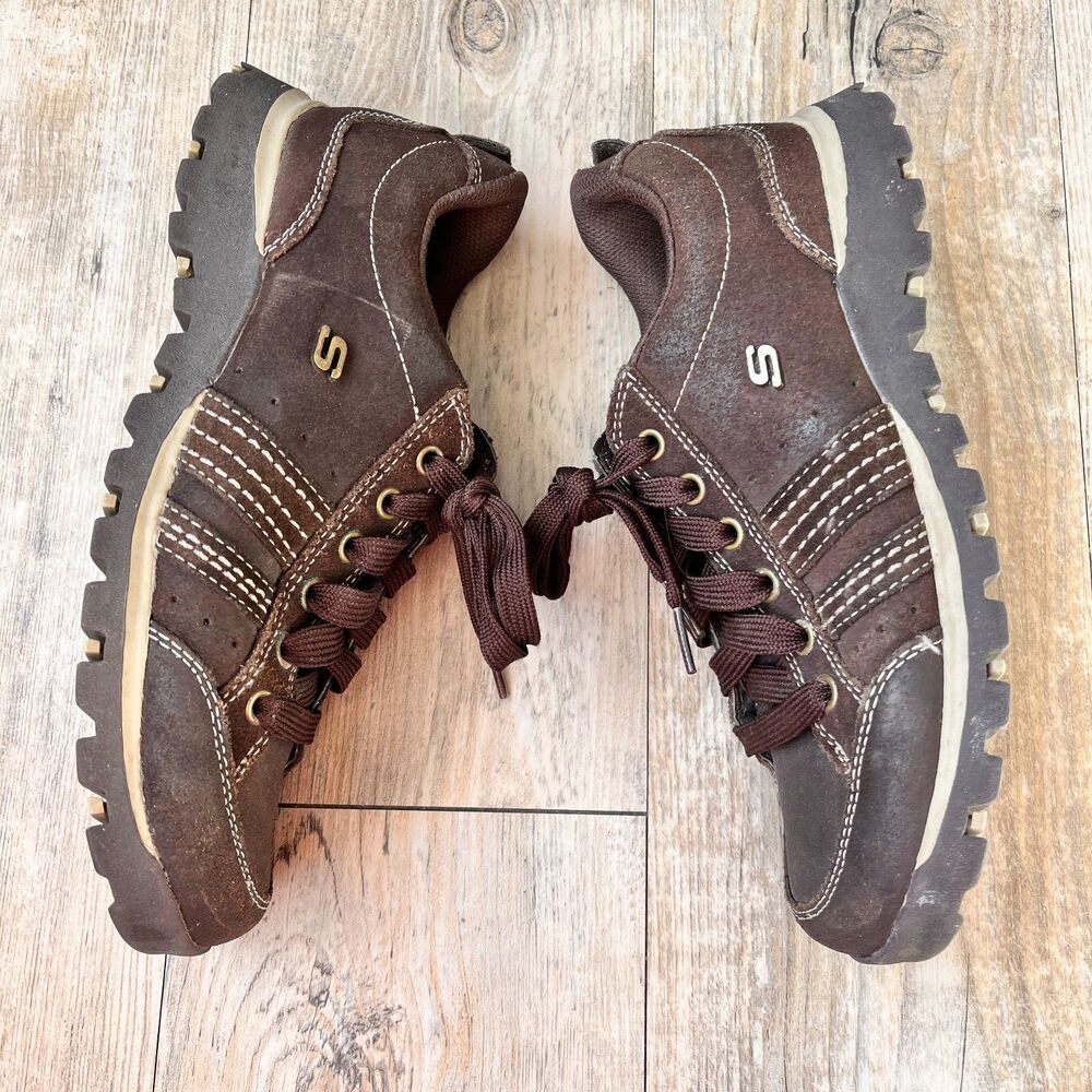 Vintage Y2K Skechers Jammers 8 Brown Suede Chunky Platform Sneakers Bratz Style